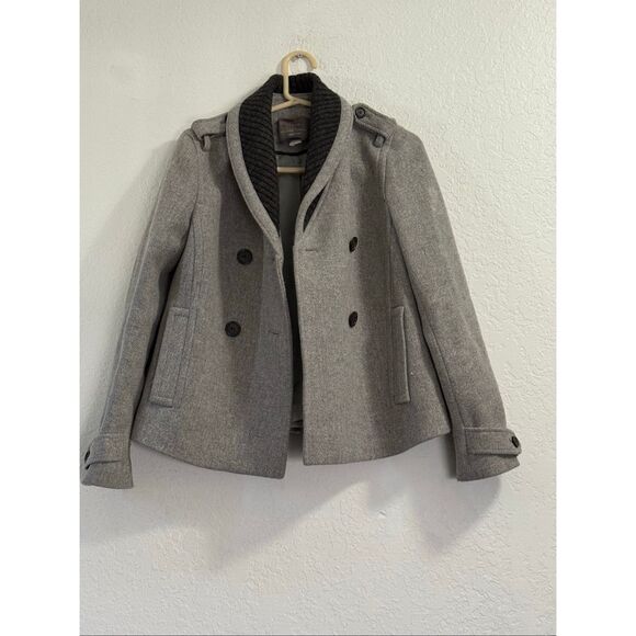 J.Crew Stadium Cloth Nello Gori Wool Double Breasted Top Of Waist Coat 4 Gray - Picture 1 of 6